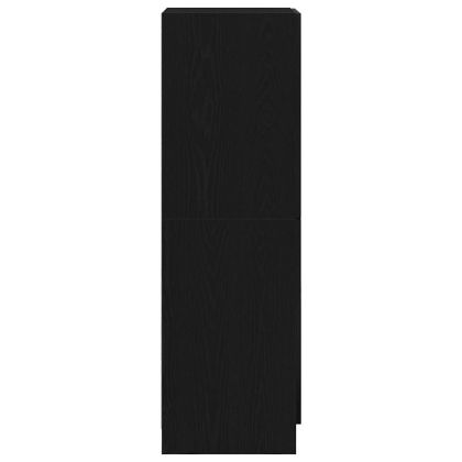Кухненски шкаф, черни, 38x41,5x131,5 см, инженерно дърво