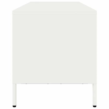 ТВ шкаф, бял, 135x39x43,5 см, студеновалцувана стомана