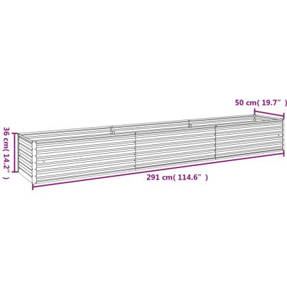 Повдигната градинска леха 291x50x36 см, кортенова стомана