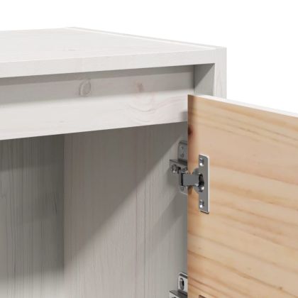 Нощно шкафче, бяло, 40x30,5x40 см, бор масив