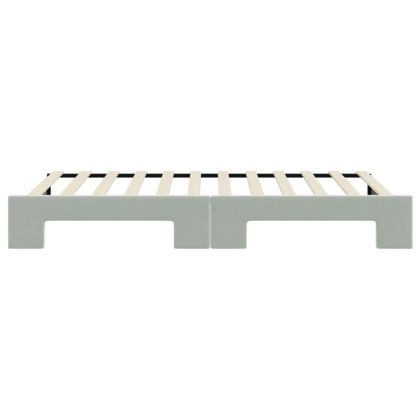 Канапе с изтеглящо легло светлосиво 90x200 см кадифе