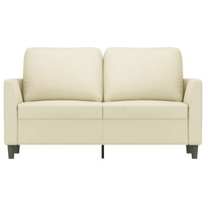 2-местен диван, кремава, 120 см, изкуствена кожа