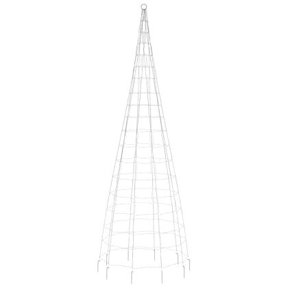 Коледна светеща елха на флагщок 550 LED топло бяло 300 см