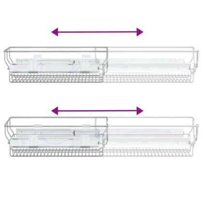 Издърпващи се телени кошници, 2 бр, сребристи, 45 см