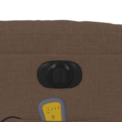 Електрически масажен реклайнер стол, кафяв, текстил