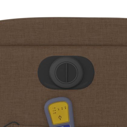 Електрически масажен реклайнер стол, кафяв, текстил