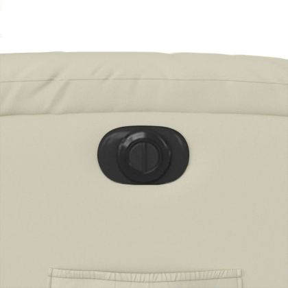 Електрически изправящ реклайнер стол, кремав, изкуствена кожа