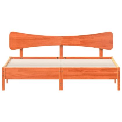 Рамка за легло без матрак, восъчнокафяв, 200x200 см, бор масив