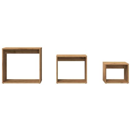 Стифиращи маси, 3 бр, дъб артизан, инженерно дърво