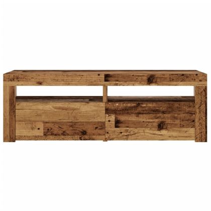 ТВ шкаф с LED осветление, 120x35x40 см, инженерно дърво