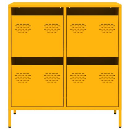 Бюфет, горчица жълто, 68x39x73,5 см, студеновалцувана стомана