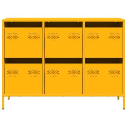 Бюфет, горчица жълто, 101,5x39x73,5см, студеновалцувана стомана