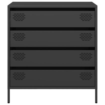 Бюфет, черен, 68x39x73,5 см, студеновалцувана стомана