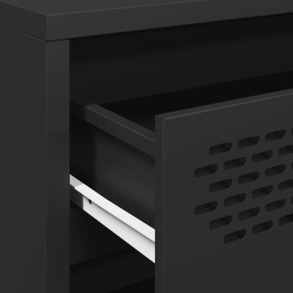 Бюфет, черен, 68x39x73,5 см, студеновалцувана стомана