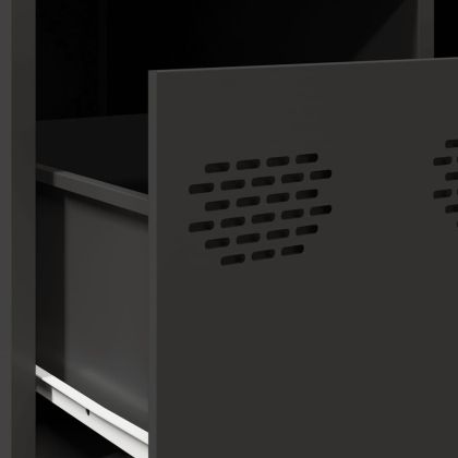 ТВ шкаф, черен, 68x50x43,5 см, студеновалцувана стомана