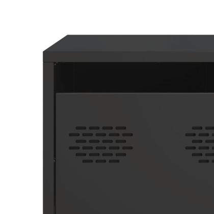 ТВ шкаф, черен, 68x50x43,5 см, студеновалцувана стомана