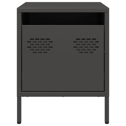 Нощно шкафче, черно, 35x39x43,5 см, стомана