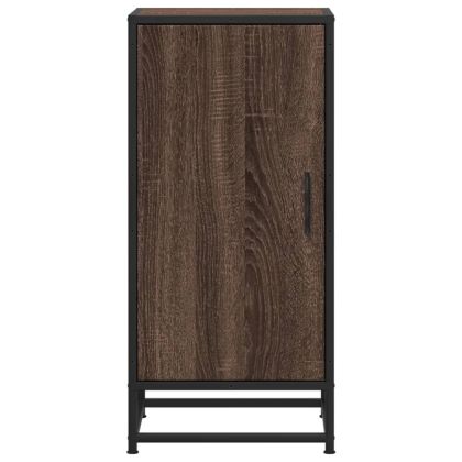 Сайдборд, кафяв дъб, 35,5x35x76 см, инженерно дърво и метал