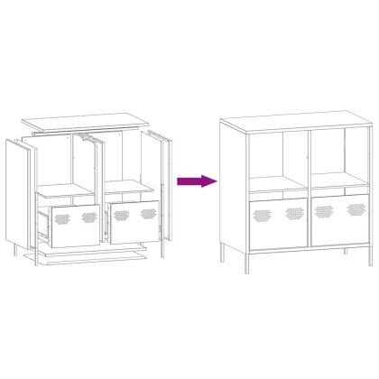 Бюфет, антрацит, 68x39x73,5 см, студеновалцувана стомана