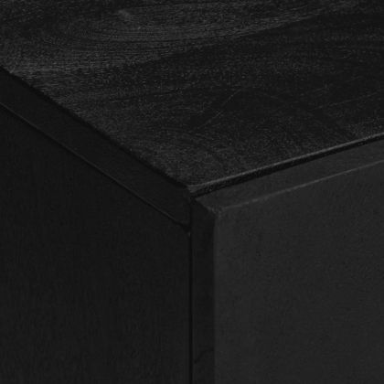Комплект мебели за баня от 3 части, черен, инженерно дърво
