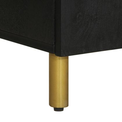 Комплект мебели за баня от 3 части, черен, инженерно дърво