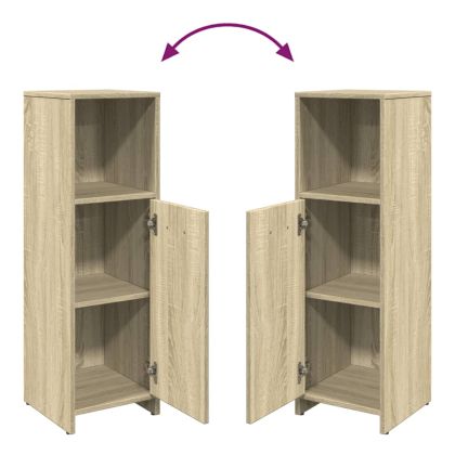 Комплект шкафове за баня от 4 части дъб сонома инженерно дърво