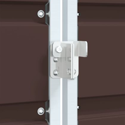 Навес за 3 коша на колела, кафяв, 216x81x115 см, стомана