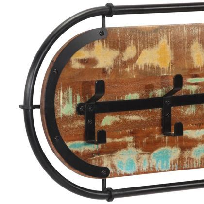 Стенна закачалка с 5 куки, регенерирано дърво масив