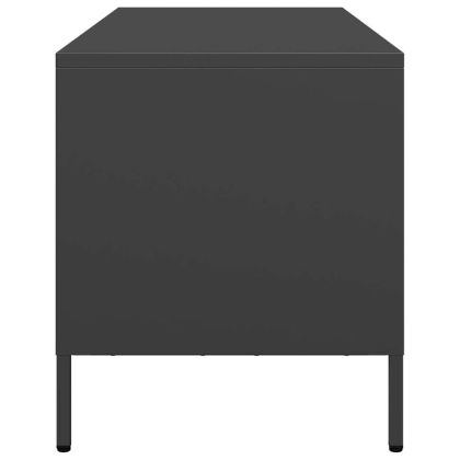 ТВ шкаф, черен, 101,5x39x43,5 см, студеновалцувана стомана