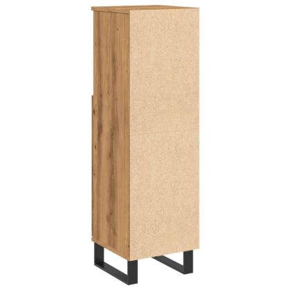 Шкаф за баня, дъб артизан, 30x30x100 см, инженерно дърво