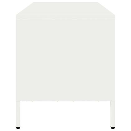 ТВ шкаф, бял, 101,5x39x43,5 см, студеновалцувана стомана