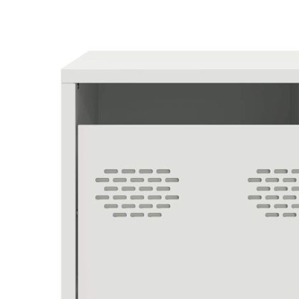 ТВ шкаф, бял, 101,5x39x43,5 см, студеновалцувана стомана