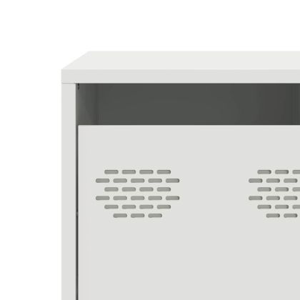 ТВ шкаф, бял, 101,5x39x43,5 см, студеновалцувана стомана