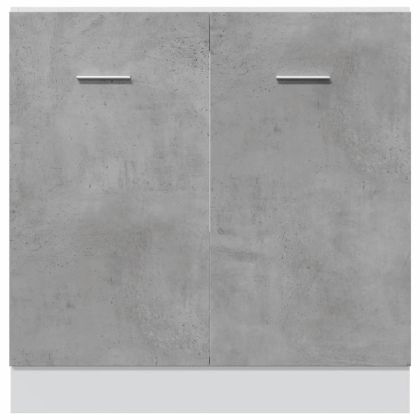 Шкаф за мивка "Lyon", сив, бетонен, 80x46x81,5 см, инженерно дърво