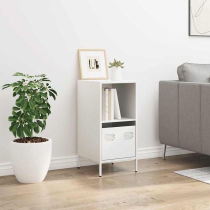 Бюфет, бял, 35x39x73,5 см, студеновалцувана стомана