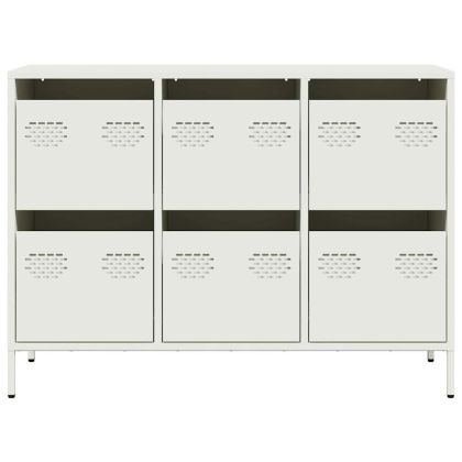 Бюфет, бял, 101,5x39x73,5 см, студеновалцувана стомана