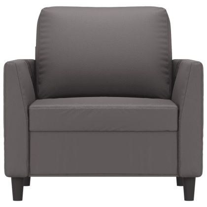 Кресло, сиво, 60 см, изкуствена кожа