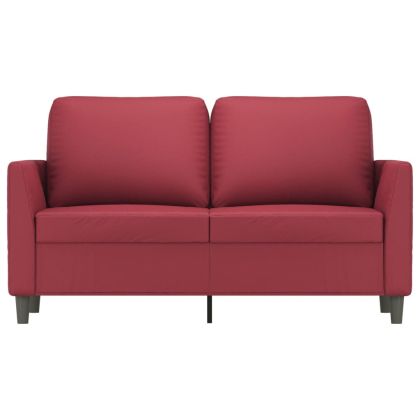 2-местен диван, виненочервен, 120 см, изкуствена кожа