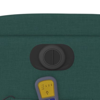 Електрически масажен наклоняем стол, тъмнозелен, текстил