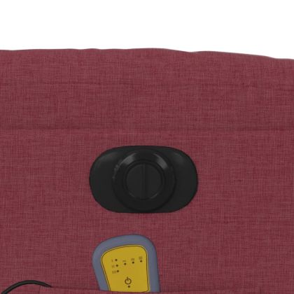 Електрически масажен наклоняем стол, виненочервен, текстил