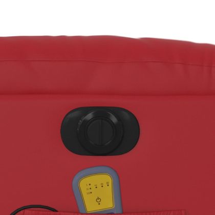 Електрически масажен реклайнер стол, червен, изкуствена кожа