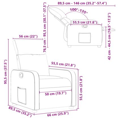 Реклайнер, черен, изкуствена кожа