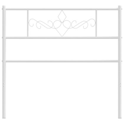 Метална табла за глава, бяла, 90 см