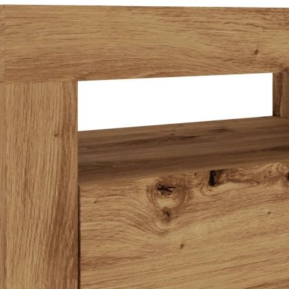 ТВ шкаф с LED осветление, 120x35x40 см, инженерно дърво