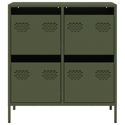 Бюфет, маслиненозелен, 68x39x73,5 см, студеновалцувана стомана