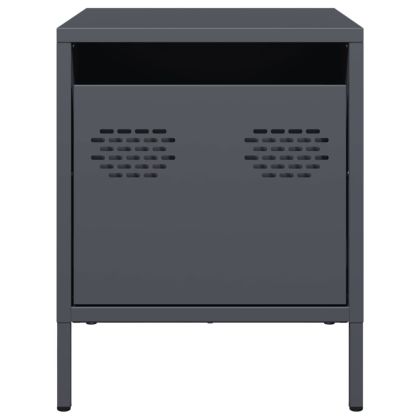 Нощно шкафче, антрацит, 35x39x43,5 см, стомана