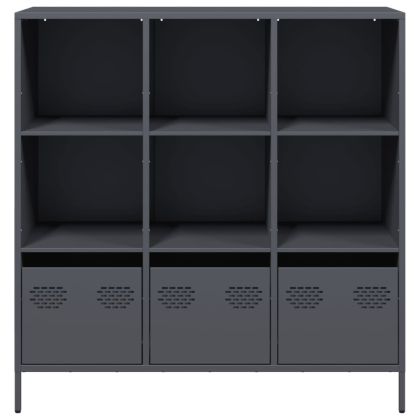 Висок шкаф, антрацит, 101,5x39x103,5 см, стомана