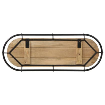 Стенна закачалка с 5 куки масивно грубо мангово дърво