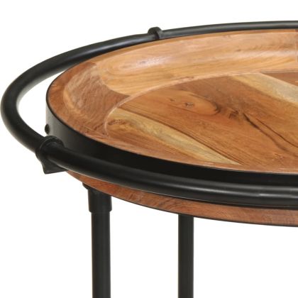 Странична маса, Ø55x83 cм, акациево дърво масив