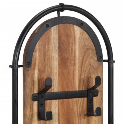 Стенни закачалки за дрехи с 4 куки 2 бр акациево дърво масив